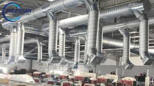 nên lắp đặt ống gió tròn xoắn trong nhà máy
